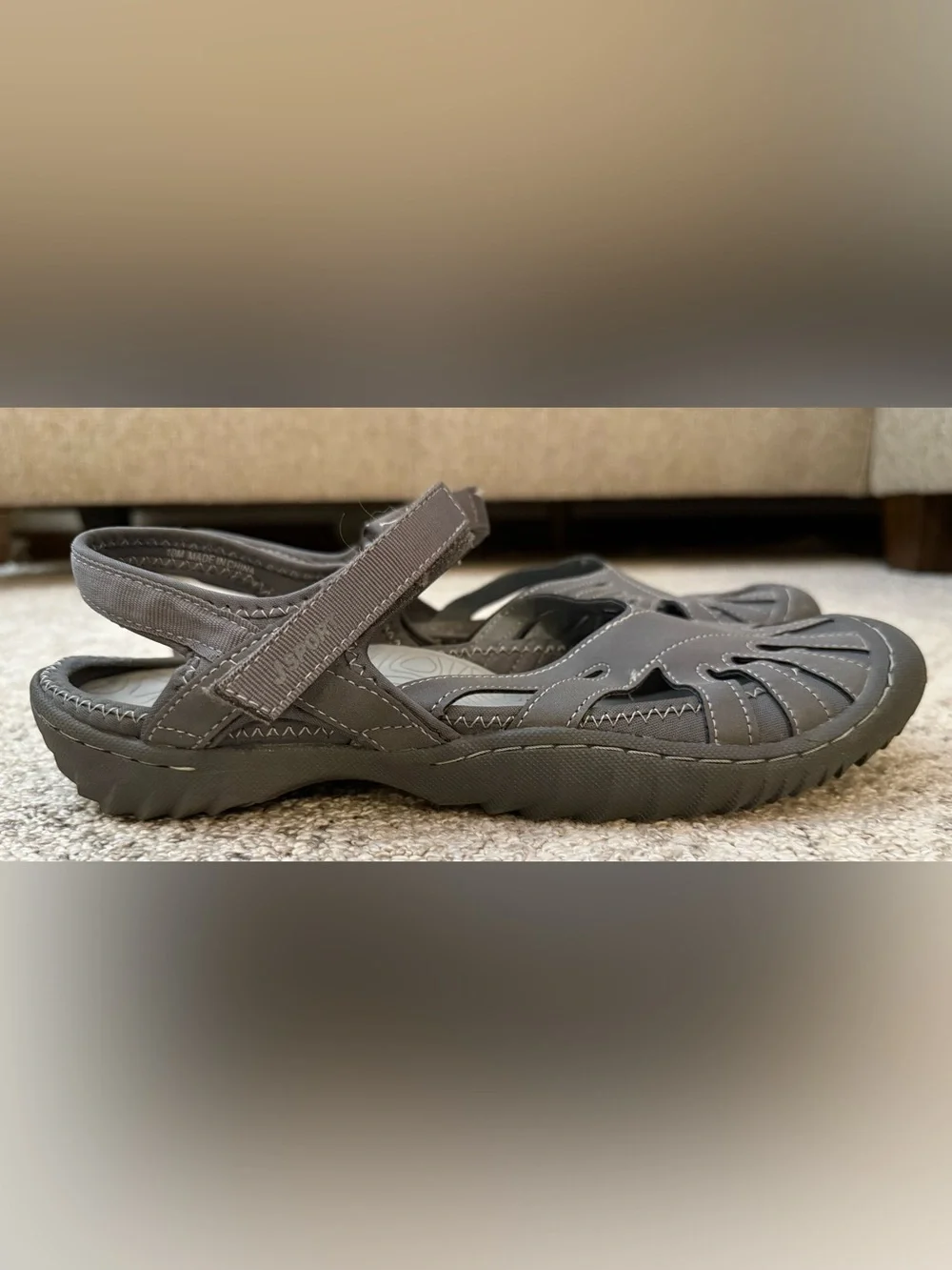 JSports By Jambu Poppy Grey Sports Sandals Womens Sz 10 Hiking